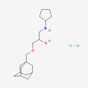 molecular formula C19H34ClNO2 B1654828 2-Propanol, 1-(1-adamantylmethoxy)-3-cyclopentylamino-, hydrochloride CAS No. 27866-22-4
