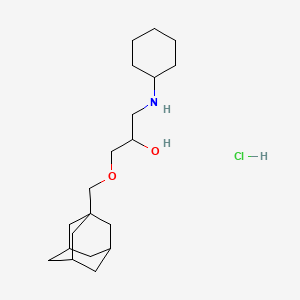 molecular formula C20H36ClNO2 B1654829 2-Propanol, 1-(1-adamantylmethoxy)-3-cyclohexylamino-, hydrochloride CAS No. 27866-24-6