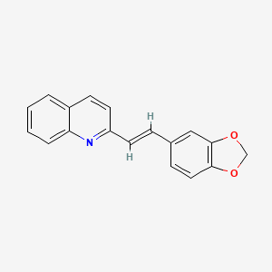 molecular formula C18H13NO2 B1654838 2-(2-(1,3-Benzodioxol-5-yl)vinyl)quinoline CAS No. 27951-92-4