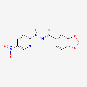 molecular formula C13H10N4O4 B1654847 Piperonal, (5-nitro-2-pyridyl)hydrazone CAS No. 28058-44-8
