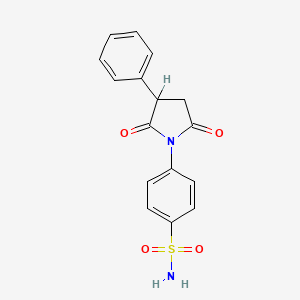 molecular formula C16H14N2O4S B1654848 4-(2,5-Dioxo-3-phenyl-1-pyrrolidinyl)benzenesulfonamide CAS No. 28103-46-0