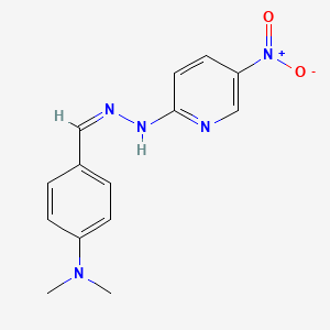 molecular formula C14H15N5O2 B1654855 N-[(Z)-[4-(Dimethylamino)phenyl]methylideneamino]-5-nitropyridin-2-amine CAS No. 28129-69-3