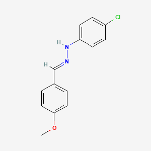 molecular formula C14H13ClN2O B1654868 Benzaldehyde, p-methoxy-, (4-chlorophenyl)hydrazone CAS No. 2829-29-0