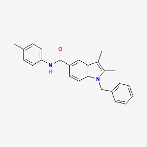 molecular formula C25H24N2O B1654883 1-benzyl-2,3-dimethyl-N-(4-methylphenyl)indole-5-carboxamide CAS No. 284664-30-8