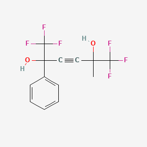 molecular formula C13H10F6O2 B1654887 1,1,1,6,6,6-Hexafluoro-2-phenyl-5-methylhex-3-yne-2,5-diol CAS No. 286932-43-2