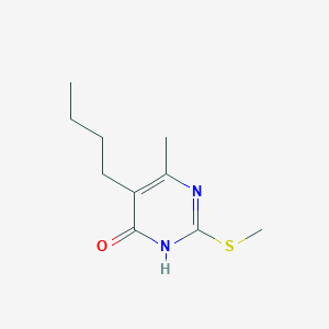 molecular formula C10H16N2OS B1654909 5-butyl-6-methyl-2-methylsulfanyl-1H-pyrimidin-4-one CAS No. 29113-42-6