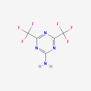 molecular formula C5H2F6N4 B1654913 4,6-Bis(trifluoromethyl)-1,3,5-triazin-2-amine CAS No. 29181-67-7