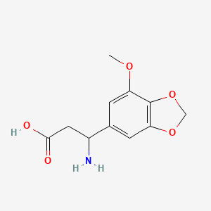 molecular formula C11H13NO5 B1654917 3-Amino-3-(7-methoxy-2H-1,3-benzodioxol-5-YL)propanoic acid CAS No. 293330-10-6