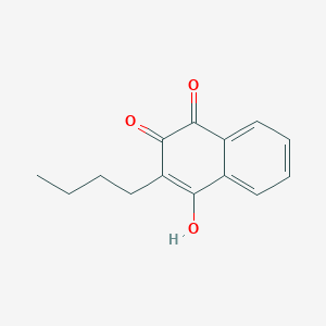 molecular formula C14H14O3 B1654921 3-Butyl-4-hydroxynaphthalene-1,2-dione CAS No. 29366-46-9