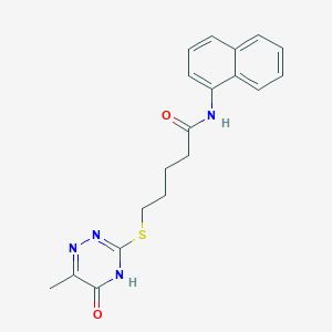 molecular formula C19H20N4O2S B1654940 5-(6-methyl-5-oxo(4H-1,2,4-triazin-3-ylthio))-N-naphthylpentanamide CAS No. 296791-85-0