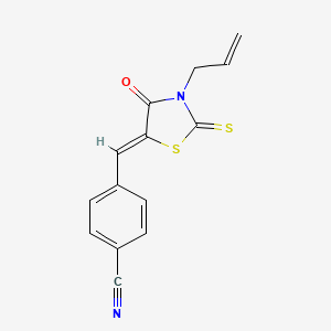4-[(Z)-(4-oxo-3-prop-2-enyl-2-sulfanylidene-1,3-thiazolidin-5-ylidene)methyl]benzonitrile