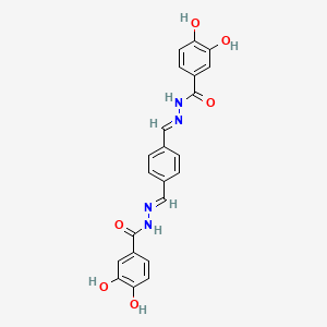 N'-[[4-[[2-(3,4-dioxocyclohexa-1,5-diene-1-carbonyl)hydrazinyl]methylidene]cyclohexa-2,5-dien-1-ylidene]methyl]-3,4-dihydroxybenzohydrazide