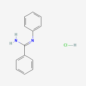 molecular formula C13H13ClN2 B1655014 Benzamidine, N-phenyl-, monohydrochloride CAS No. 305-30-6