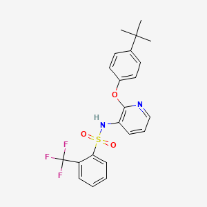 molecular formula C22H21F3N2O3S B1655032 N-[2-(4-tert-butylphenoxy)pyridin-3-yl]-2-(trifluoromethyl)benzenesulfonamide CAS No. 307352-32-5