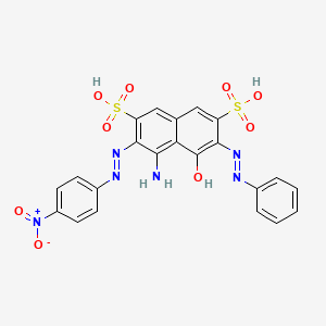 molecular formula C22H16N6O9S2 B1655060 2,7-Naphthalenedisulfonic acid, 4-amino-5-hydroxy-3-[(4-nitrophenyl)azo]-6-(phenylazo)- CAS No. 3121-74-2