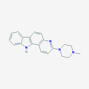 molecular formula C20H20N4 B165510 11H-Pyrido(3,2-a)carbazole, 3-(4-methyl-1-piperazinyl)- CAS No. 127040-47-5
