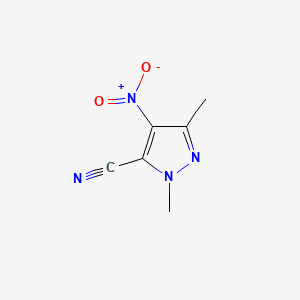 molecular formula C6H6N4O2 B1655118 1,3-Dimethyl-4-nitro-1H-pyrazole-5-carbonitrile CAS No. 32183-13-4