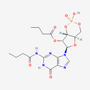 molecular formula C18H24N5O9P B1655124 [(4Ar,6R,7R,7aR)-6-[2-(butanoylamino)-6-oxo-1H-purin-9-yl]-2-hydroxy-2-oxo-4a,6,7,7a-tetrahydro-4H-furo[3,2-d][1,3,2]dioxaphosphinin-7-yl] butanoate CAS No. 32266-35-6