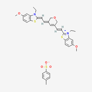 molecular formula C36H38N2O6S3 B1655167 3-Ethyl-2-((E)-2-[5-((Z)-2-[3-ethyl-5-methoxy-1,3-benzothiazol-2(3H)-ylidene]ethylidene)-2H-pyran-3(6H)-YL]ethenyl)-5-methoxy-1,3-benzothiazol-3-ium 4-methylbenzenesulfonate CAS No. 328063-95-2