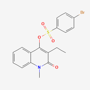molecular formula C18H16BrNO4S B1655168 (3-Ethyl-1-methyl-2-oxoquinolin-4-yl) 4-bromobenzenesulfonate CAS No. 328532-49-6