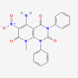 molecular formula C20H15N5O5 B1655170 5-Amino-8-methyl-6-nitro-1,3-diphenylpyrido[2,3-d]pyrimidine-2,4,7-trione CAS No. 328532-80-5