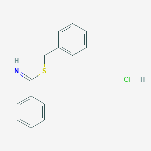 molecular formula C14H14ClNS B1655171 Benzenecarboximidothioic acid, phenylmethyl ester, hydrochloride CAS No. 32888-15-6