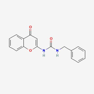 molecular formula C17H14N2O3 B1655176 Urea, N-(4-oxo-4H-1-benzopyran-2-yl)-N'-(phenylmethyl)- CAS No. 32911-10-7