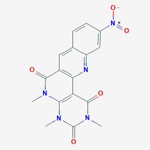 molecular formula C17H13N5O5 B1655180 4,6,8-Trimethyl-15-nitro-4,6,8,18-tetrazatetracyclo[8.8.0.02,7.012,17]octadeca-1(10),2(7),11,13,15,17-hexaene-3,5,9-trione CAS No. 329761-96-8