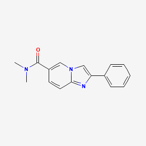 molecular formula C16H15N3O B1655191 N,N-Dimethyl-8-phenyl-1,7-diazabicyclo[4.3.0]nona-2,4,6,8-tetraene-3-carboxamide CAS No. 3304-88-9