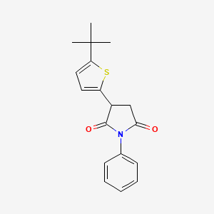 molecular formula C18H19NO2S B1655203 2,5-Pyrrolidinedione, 3-[5-(1,1-dimethylethyl)-2-thienyl]-1-phenyl- CAS No. 331422-76-5