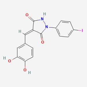 molecular formula C16H11IN2O4 B1655205 (4Z)-4-[(3,4-dihydroxyphenyl)methylidene]-1-(4-iodophenyl)pyrazolidine-3,5-dione CAS No. 331667-56-2