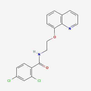 molecular formula C18H14Cl2N2O2 B1655211 (2,4-dichlorophenyl)-N-(2-(8-quinolyloxy)ethyl)carboxamide CAS No. 332172-77-7
