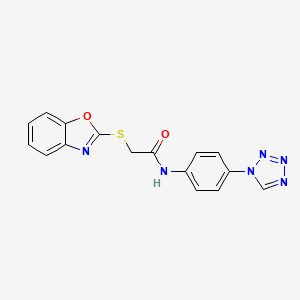 B1655223 2-[(1,3-Benzoxazol-2-yl)sulfanyl]-N-[4-(1H-tetrazol-1-yl)phenyl]acetamide CAS No. 333414-48-5