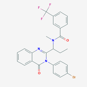 N~1~-{1-[3-(4-bromophenyl)-4-oxo-3,4-dihydro-2-quinazolinyl]propyl}-N~1~-methyl-3-(trifluoromethyl)benzamide