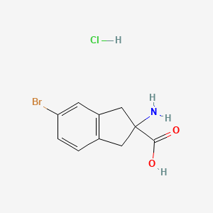 2-Amino-5-bromo-1,3-dihydroindene-2-carboxylic acid;hydrochloride
