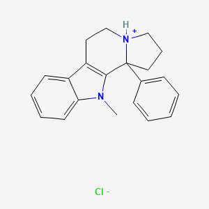 molecular formula C21H23ClN2 B1655252 11-Methyl-11b-phenyl-1,2,3,4,5,6-hexahydroindolizino[8,7-b]indol-4-ium;chloride CAS No. 33621-70-4