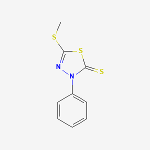 molecular formula C9H8N2S3 B1655255 1,3,4-Thiadiazole-2(3H)-thione, 5-(methylthio)-3-phenyl- CAS No. 33682-81-4