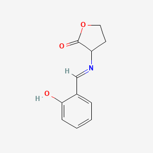 molecular formula C11H11NO3 B1655256 3-[(2-Hydroxyphenyl)methylideneamino]oxolan-2-one CAS No. 33693-50-4