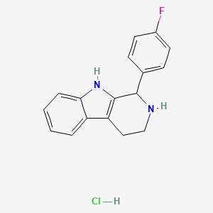 molecular formula C17H16ClFN2 B1655262 9H-Pyrido(3,4-b)indole, 1,2,3,4-tetrahydro-1-(p-fluorophenyl)-, hydrochloride CAS No. 3380-82-3