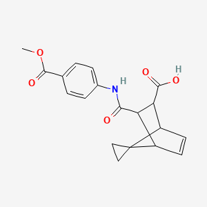 molecular formula C19H19NO5 B1655273 3-[(4-Methoxycarbonylphenyl)carbamoyl]spiro[bicyclo[2.2.1]hept-5-ene-7,1'-cyclopropane]-2-carboxylic acid CAS No. 339335-12-5