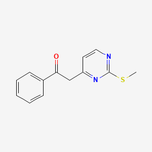 molecular formula C13H12N2OS B1655275 2-[2-(Methylsulfanyl)pyrimidin-4-yl]-1-phenylethan-1-one CAS No. 340042-28-6