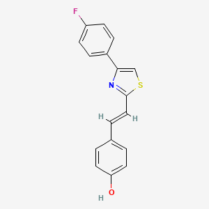 molecular formula C17H12FNOS B1655287 4-[(E)-2-[4-(4-Fluorophenyl)-1,3-thiazol-2-yl]ethenyl]phenol CAS No. 341971-47-9