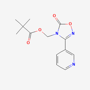 Propanoic acid, 2,2-dimethyl-, (5-oxo-3-(3-pyridinyl)-1,2,4-oxadiazol-4(5H)-yl)methyl ester