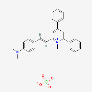 N,N-Dimethyl-4-[(E)-2-(1-methyl-4,6-diphenylpyridin-1-ium-2-yl)ethenyl]aniline;perchlorate