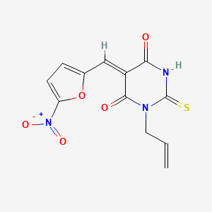 (5Z)-5-[(5-nitrofuran-2-yl)methylidene]-1-prop-2-enyl-2-sulfanylidene-1,3-diazinane-4,6-dione