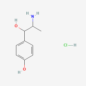 molecular formula C9H14ClNO2 B1655346 alpha-(1-Aminoethyl)-4-hydroxybenzyl alcohol hydrochloride CAS No. 35085-65-5