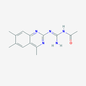 molecular formula C14H17N5O B1655348 N-[N'-(4,6,7-trimethylquinazolin-2-yl)carbamimidoyl]acetamide CAS No. 350994-86-4