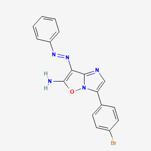 3-(4-Bromophenyl)-7-(phenyldiazenyl)-4-hydroimidazo[1,2-b]isoxazole-6-ylamine