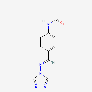 molecular formula C11H11N5O B1655389 n-{4-[(4h-1,2,4-Triazol-4-ylimino)methyl]phenyl}acetamide CAS No. 35546-39-5
