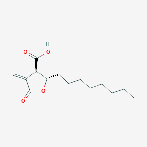 molecular formula C14H22O4 B165539 (2S,3R)-4-亚甲基-2-辛基-5-氧代恶唑烷-3-羧酸 CAS No. 1234694-22-4